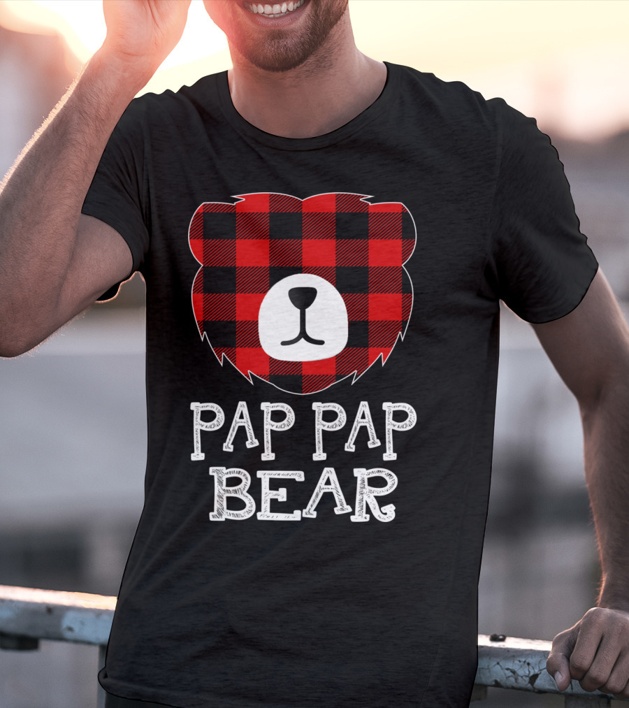 Pap Pap Bear Red Plaid Buffalo T-Shirt