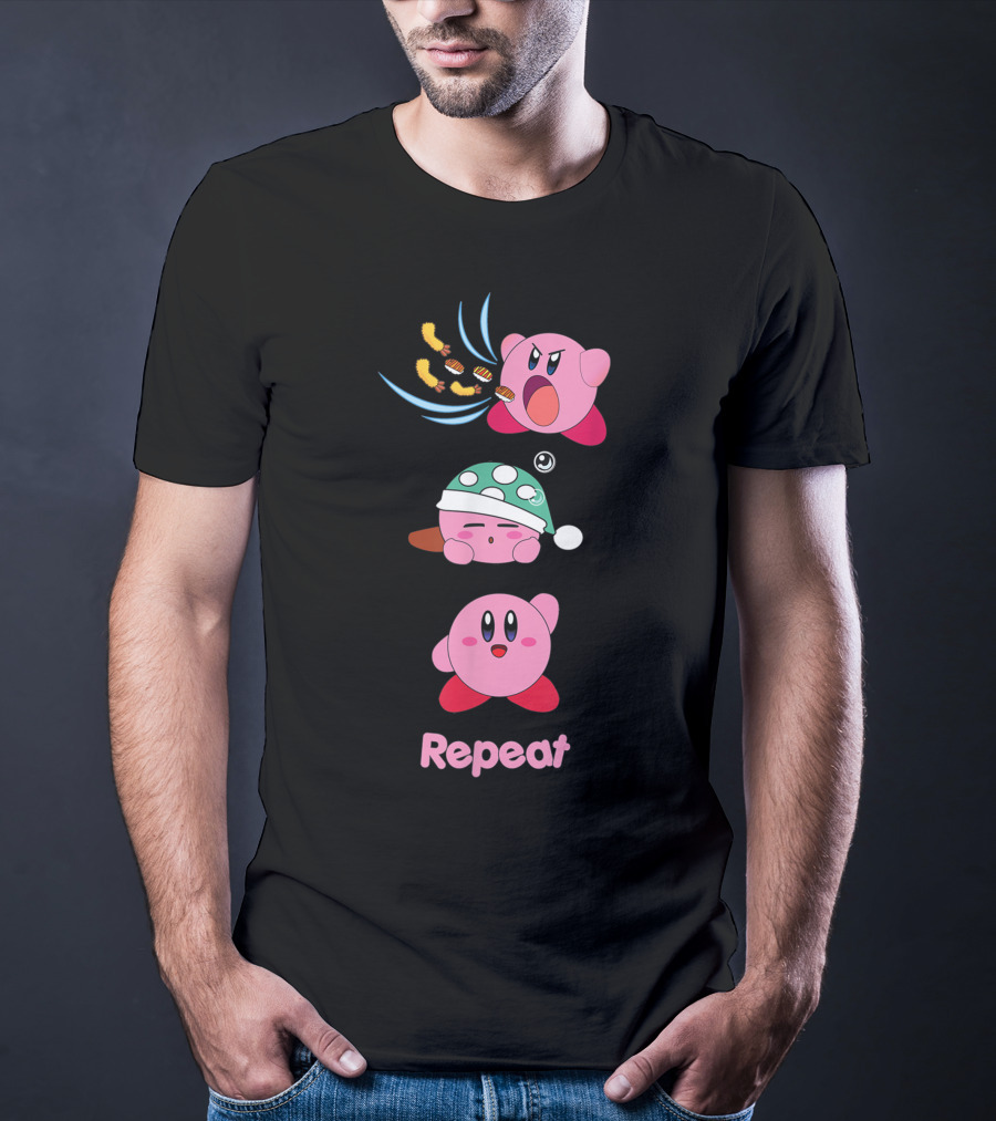 Kirby Eat Sleep Conquer Repeat T-Shirt
