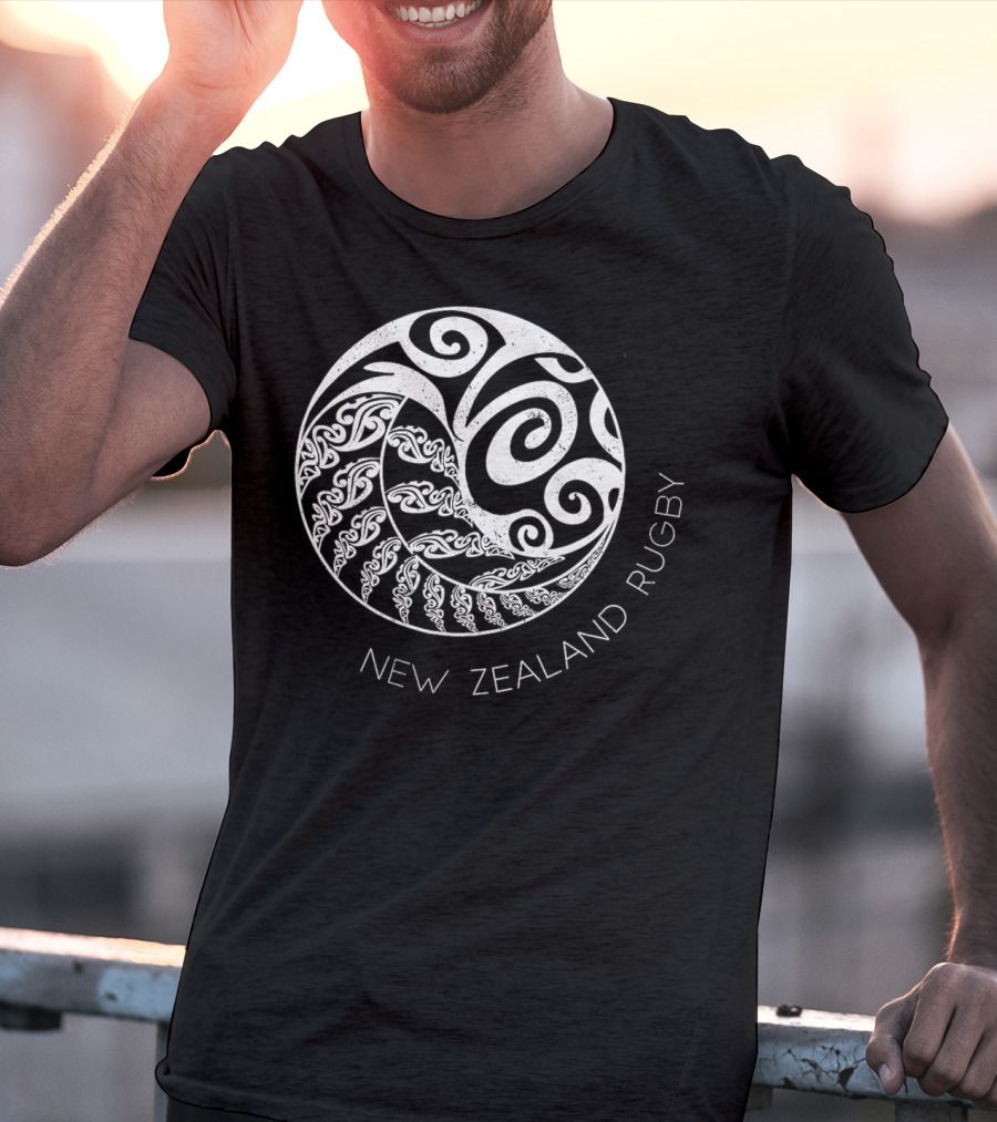 New Zealand Rugby Maori Inspired Kiwi Silver Spiral T-Shirt