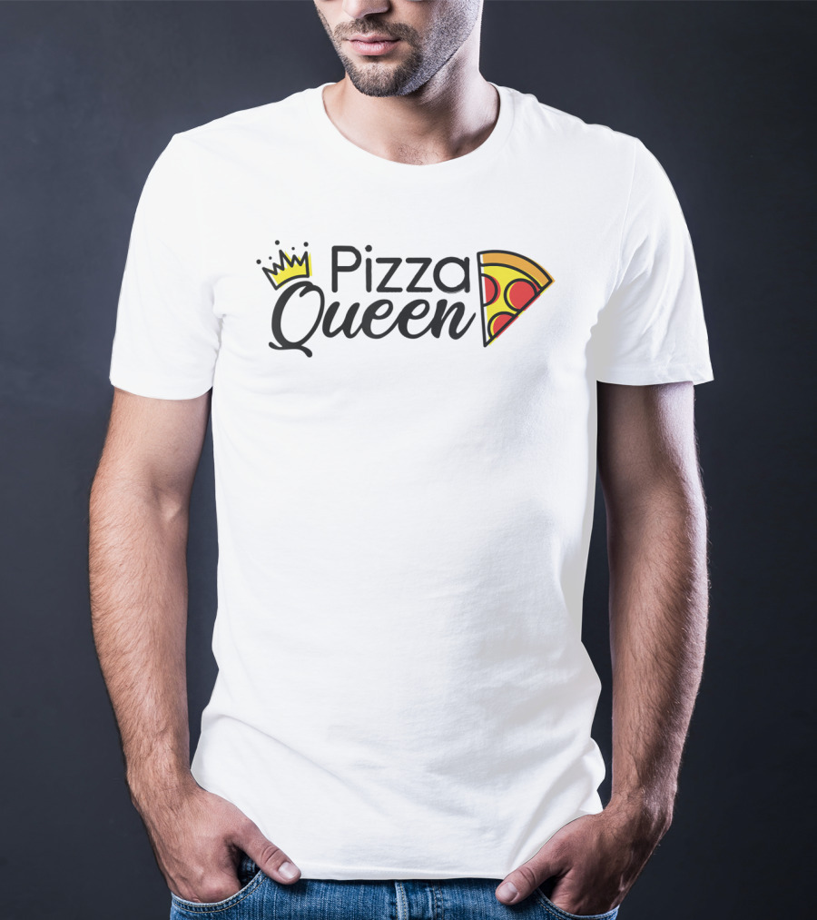 Pizza Queen Girls Women Female Pizza Slice Crown T-Shirt