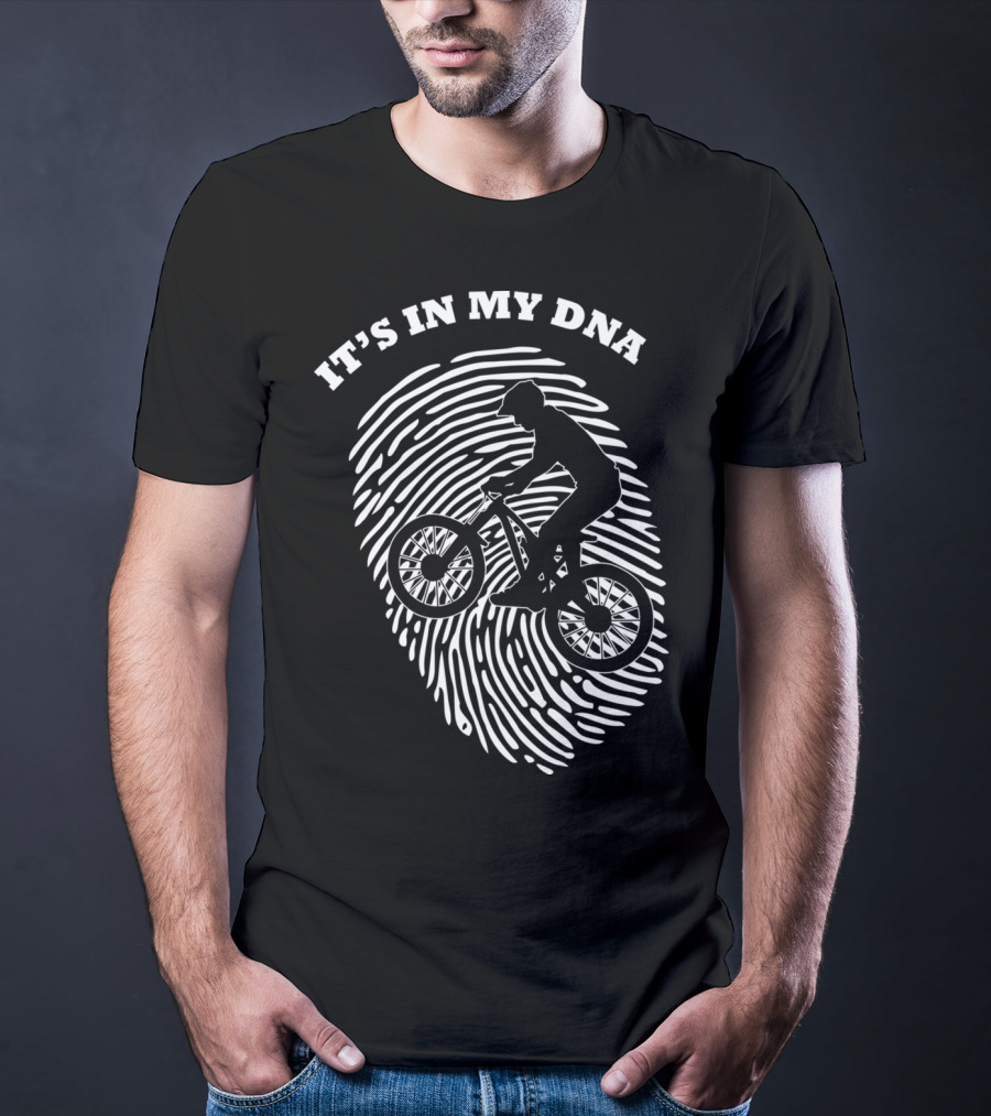 It's In My DNA Mountain Biking MTB Fingerprint T-Shirt