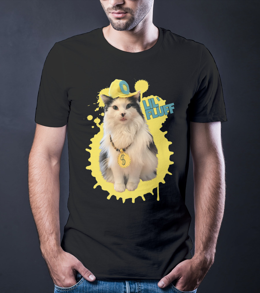 Lil' Fluff Cool Cat With Dollar Sign Necklace And Cap T-Shirt