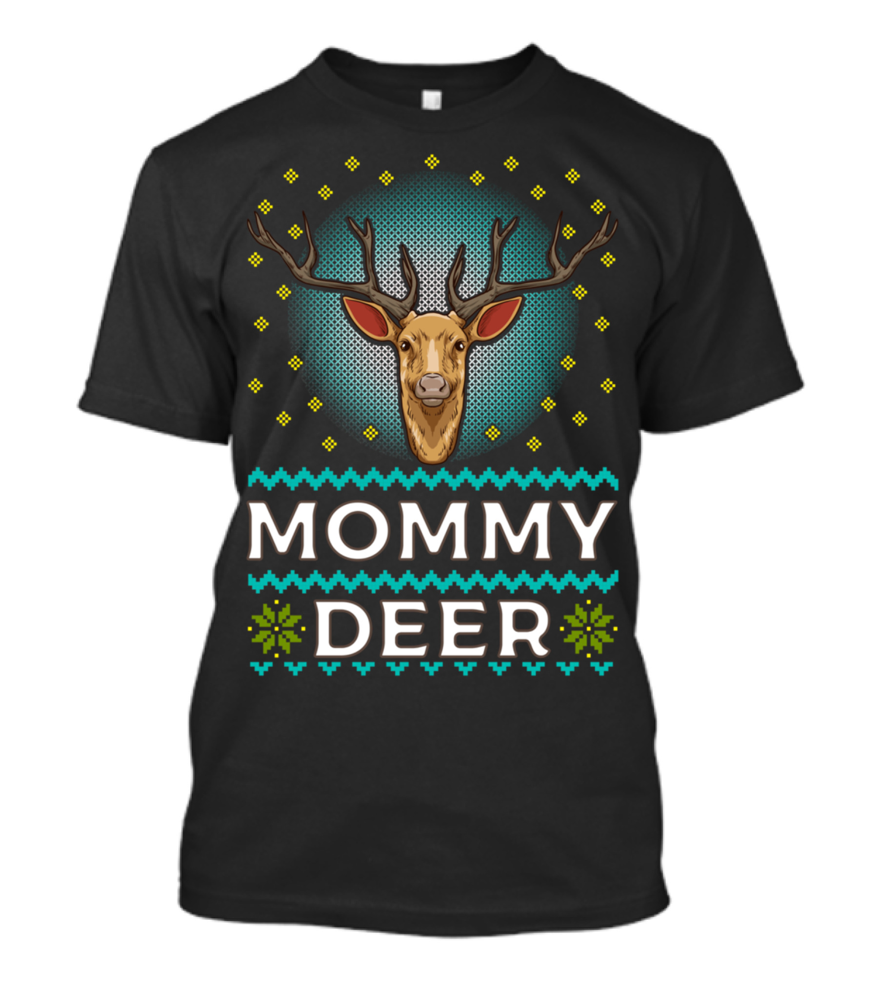 Mommy Deer Christmas Knit T-Shirt