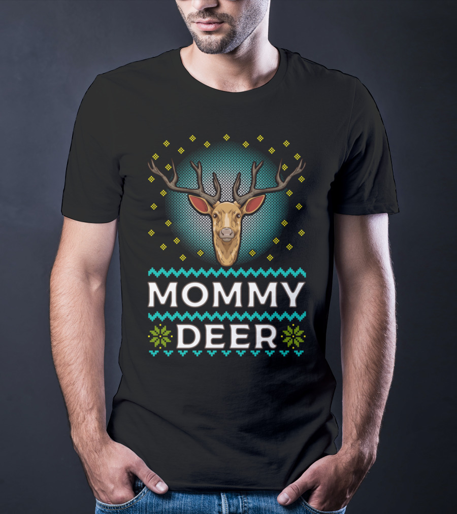 Mommy Deer Christmas Knit T-Shirt