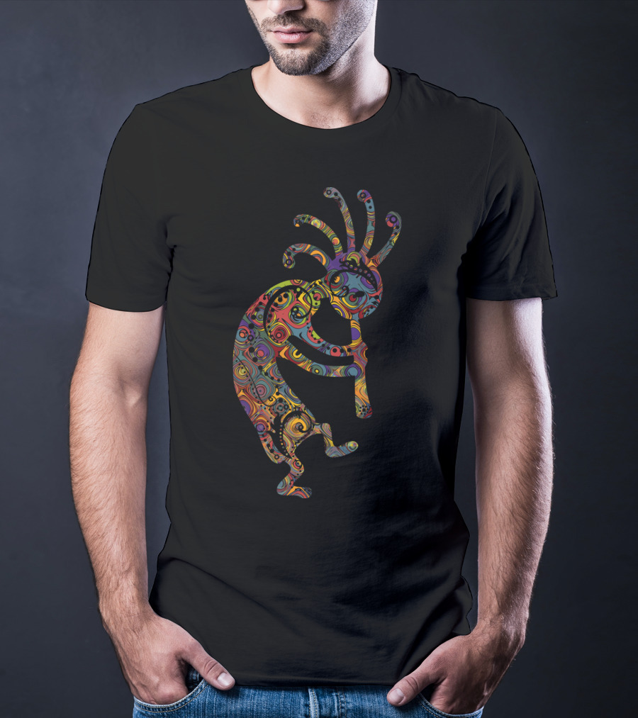 Native American Kokopelli Vibrant Spiral Ornaments T-Shirt