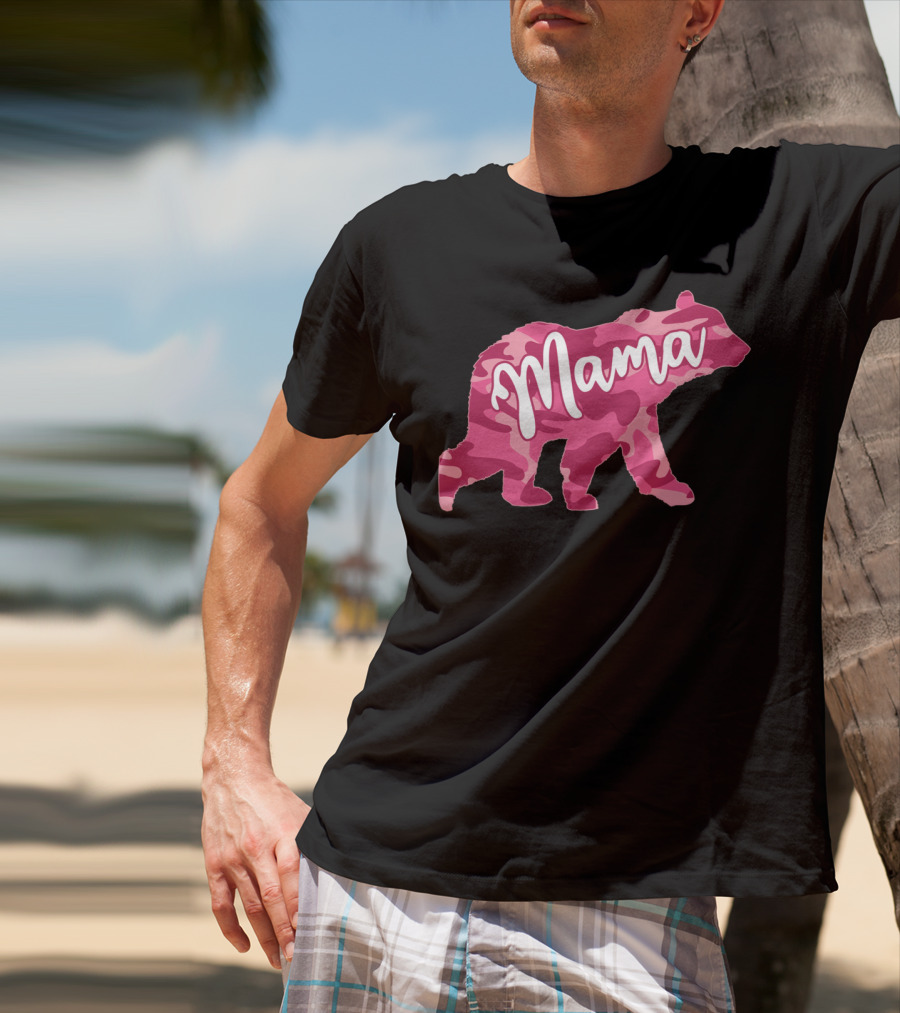 Mama Bear Pink Camouflage Camo T-Shirt