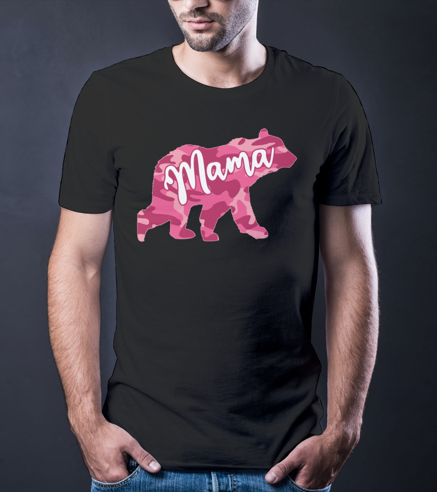 Mama Bear Pink Camouflage Camo T-Shirt