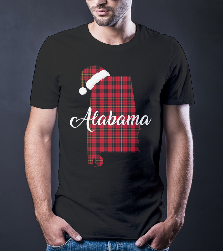 Alabama Santa Hat Red Buffalo Royal Stewart Tartan T-Shirt