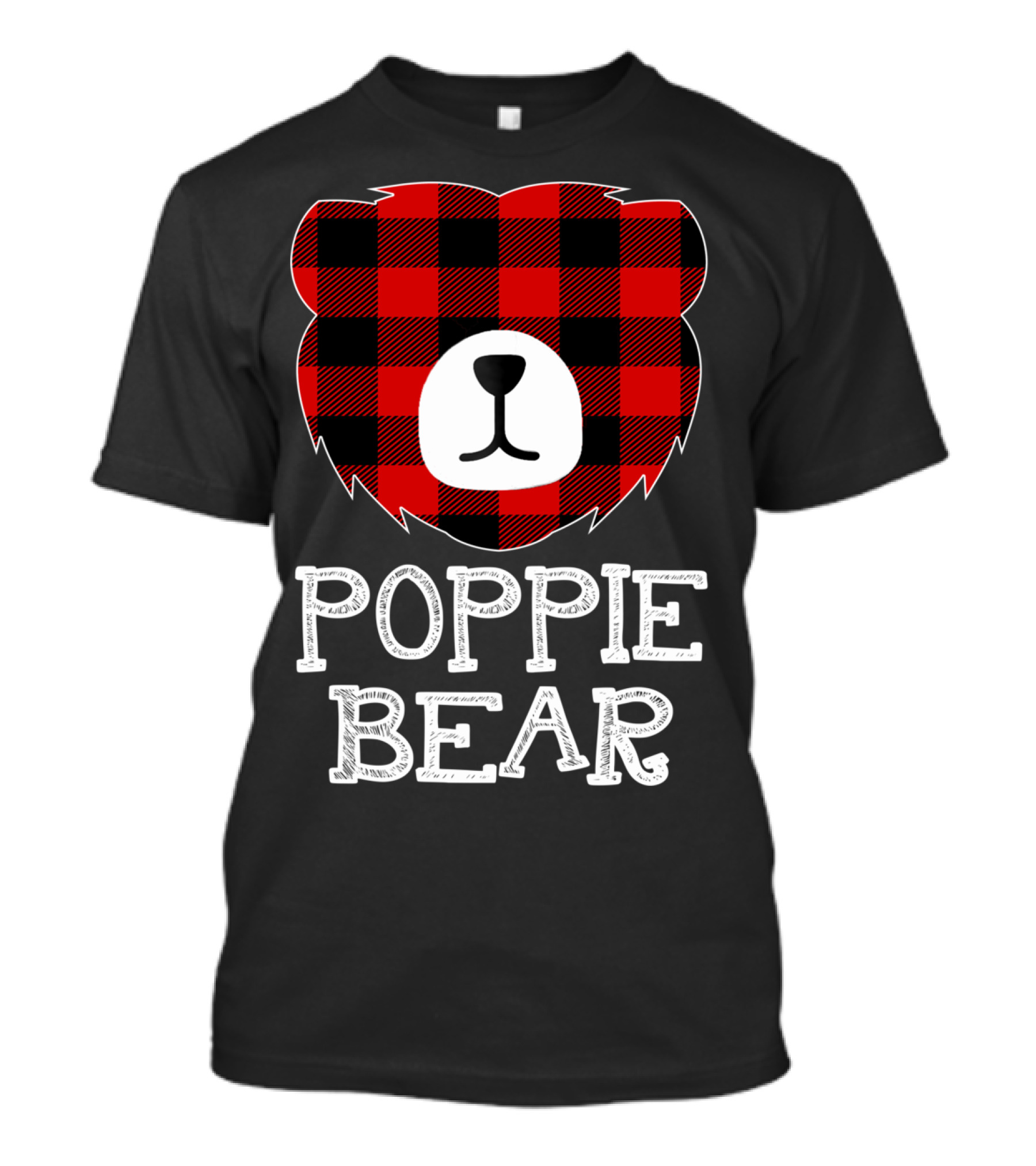 Red Plaid Poppie Bear Buffalo Check T-Shirt