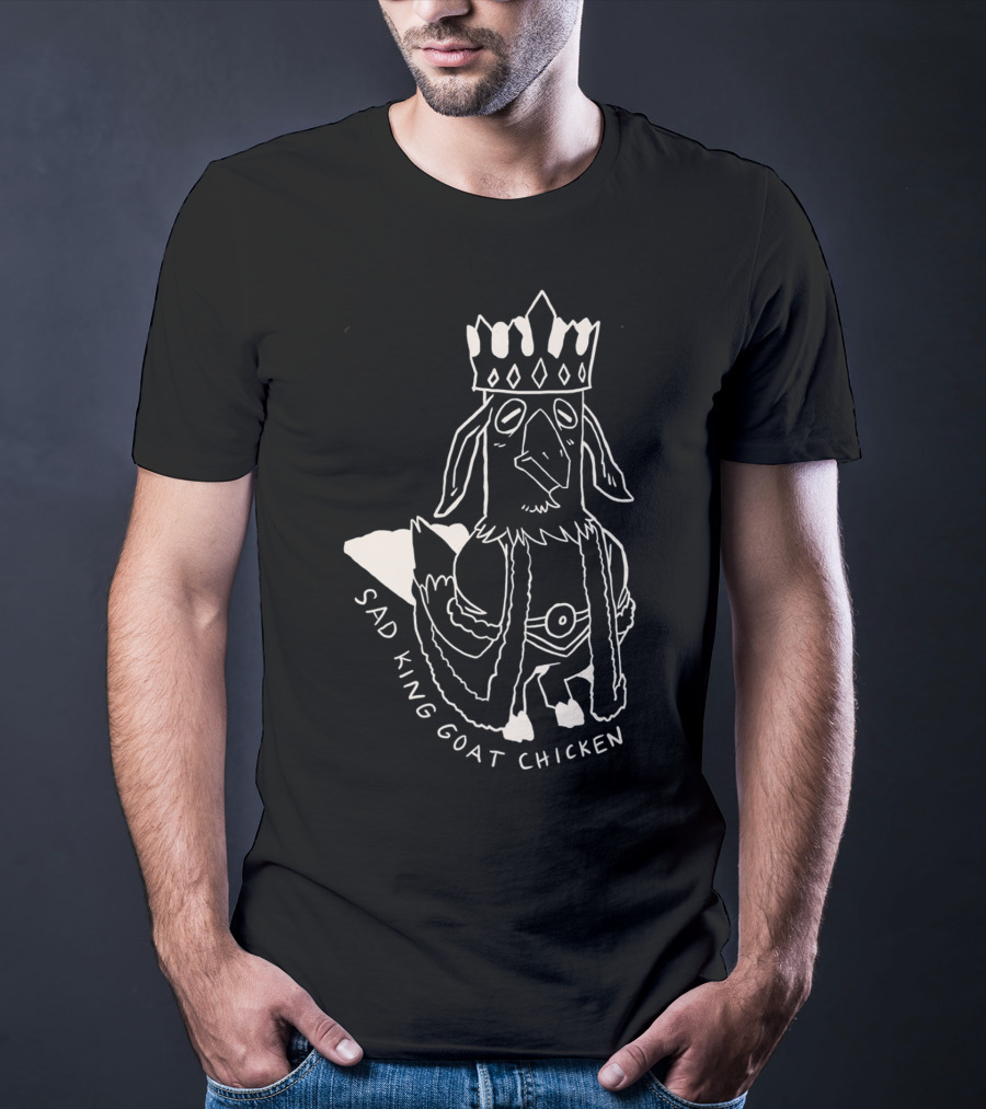 Sad King Goat Chicken Crowned Royalty T-Shirt
