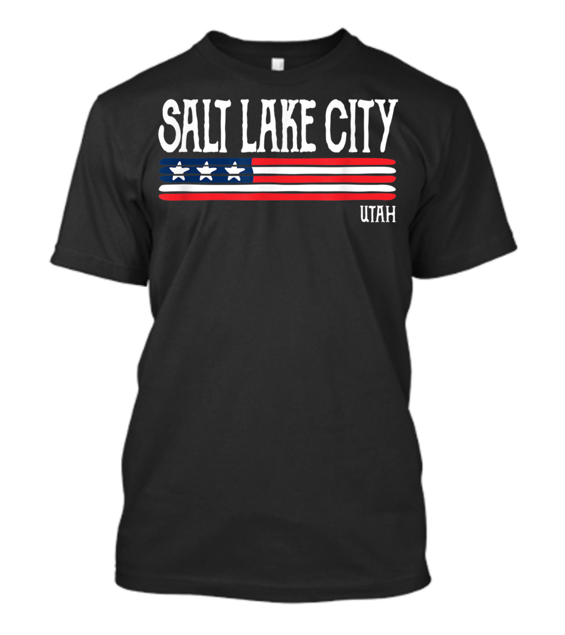 Salt Lake City Utah American Flag Stars Stripes T-Shirt