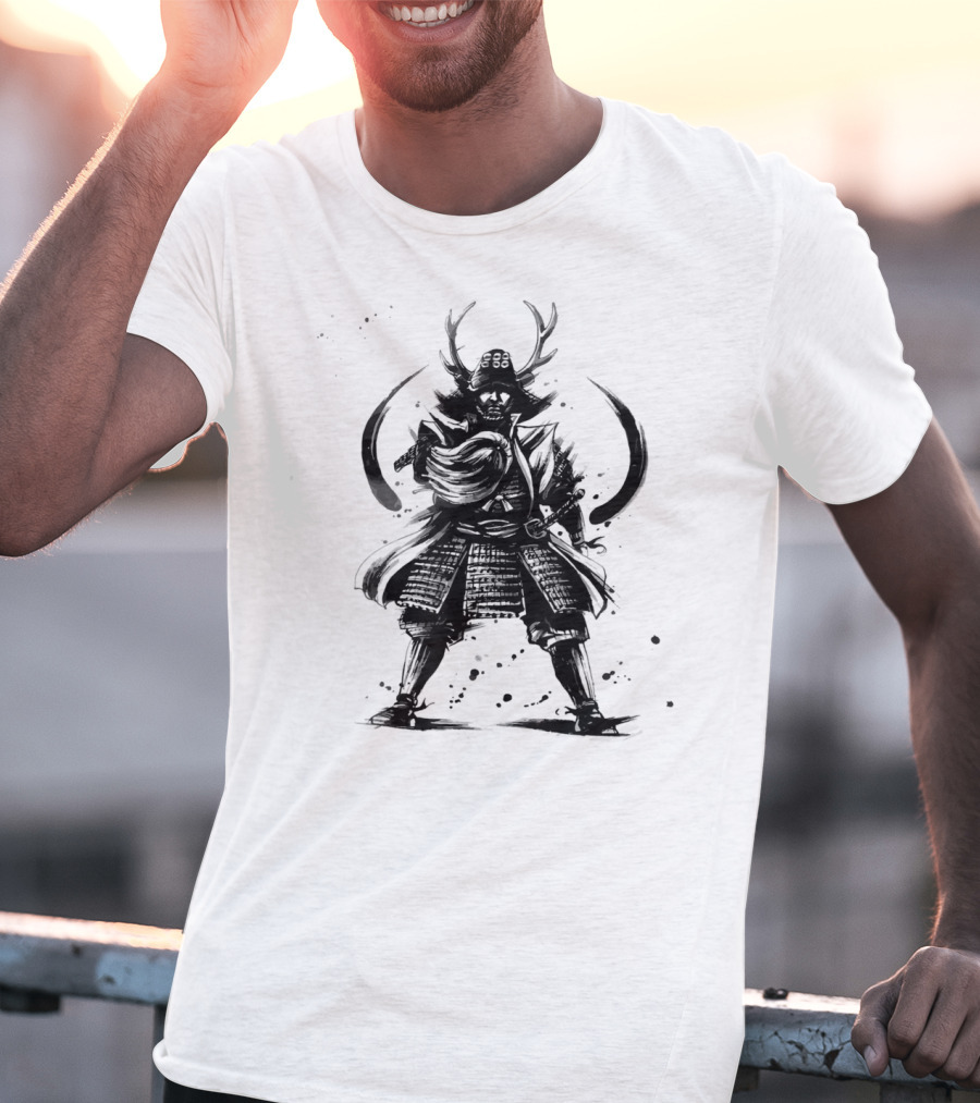 Samurai Warrior Bushido Sword Mask Japanese Armor T-Shirt