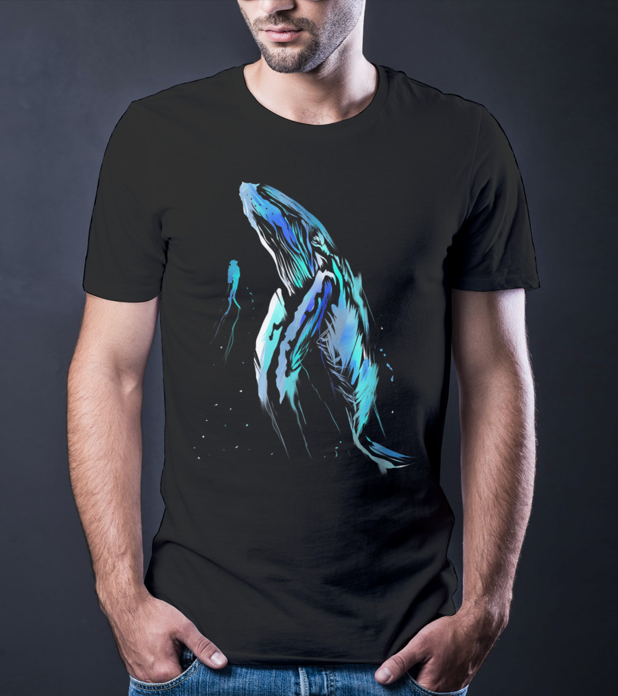Scuba Diver And Humpback Whale Ocean Adventure T-Shirt