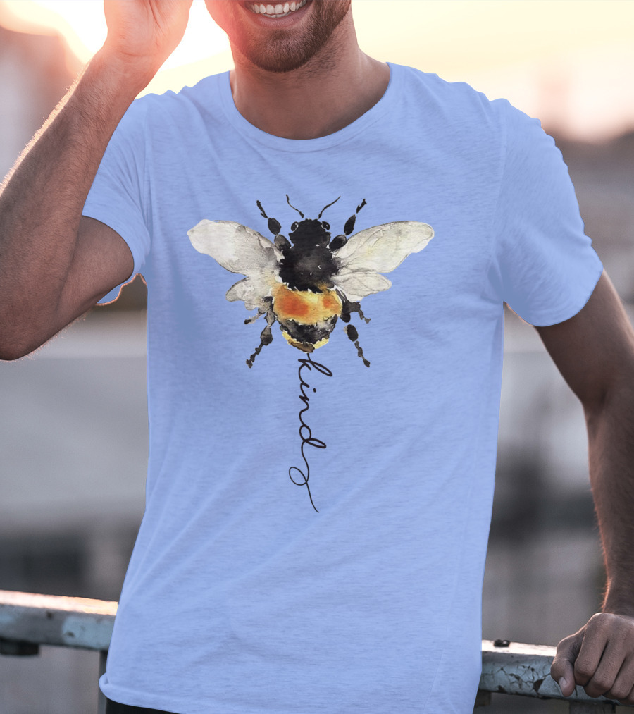 Be Kind Bee Kind Watercolor Bee T-Shirt