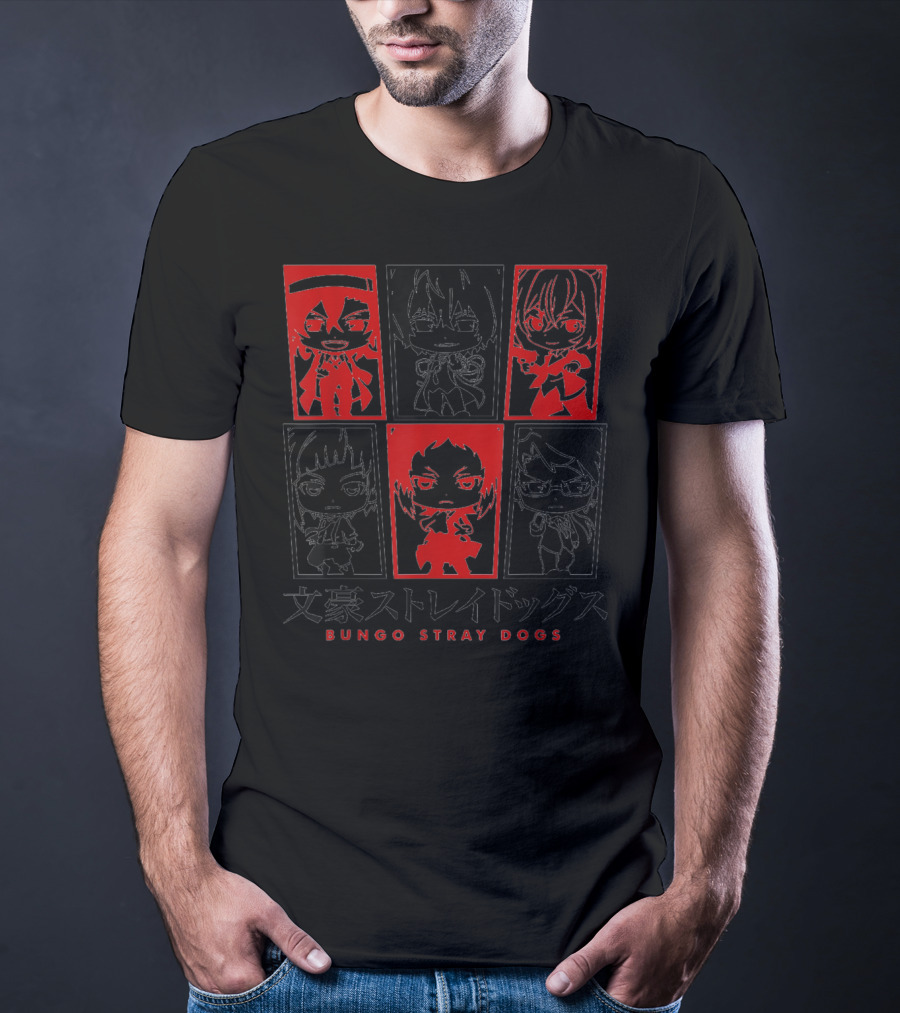 Bungo Stray Dogs Chibi Characters Anime T-Shirt