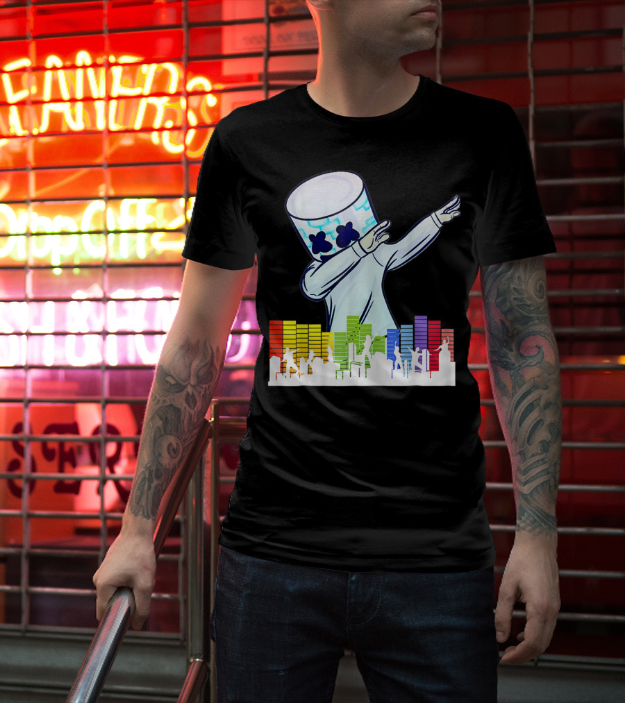 Buy All I Want For Christmas Is Marshmallow With Dancing DJ And Colorful Sound Bars T-Shirt