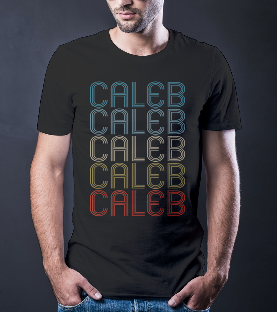 Caleb Bold Multicolor Repeated Name T-Shirt