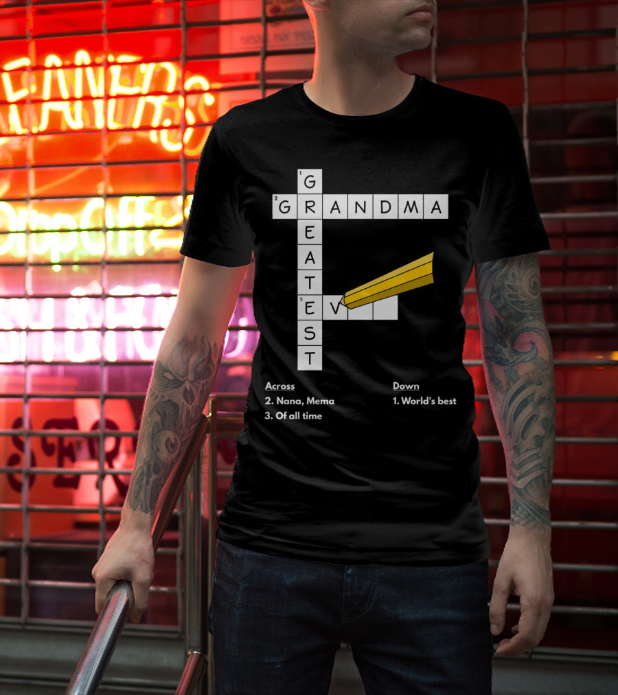 World's Best Crossword Puzzle Greatest Grandma Nana Mema Of All Time T-Shirt