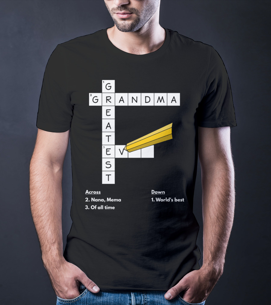 World's Best Crossword Puzzle Greatest Grandma Nana Mema Of All Time T-Shirt
