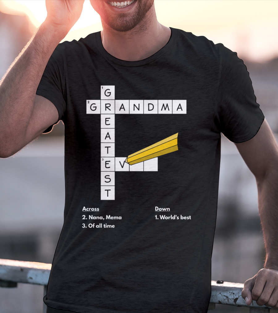 World's Best Crossword Puzzle Greatest Grandma Nana Mema Of All Time T-Shirt