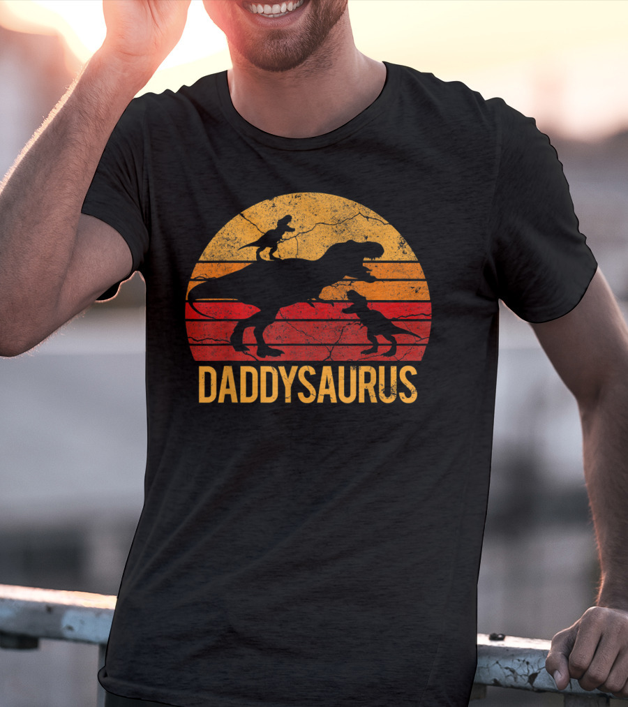 Daddysaurus Dinosaur Daddy Two 2 T-Shirt