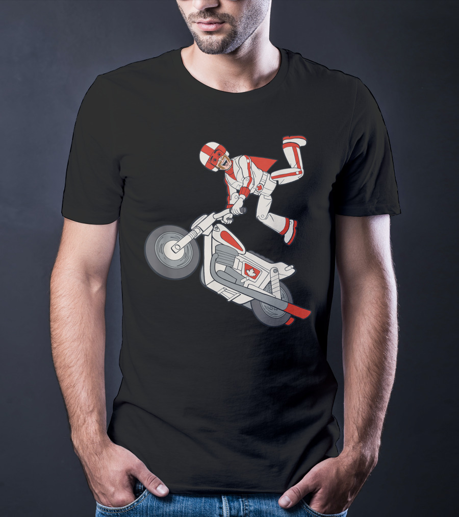 Disney Pixar Toy Story 4 Duke Caboom Canadian Motorcycle Stunt Rider T-Shirt