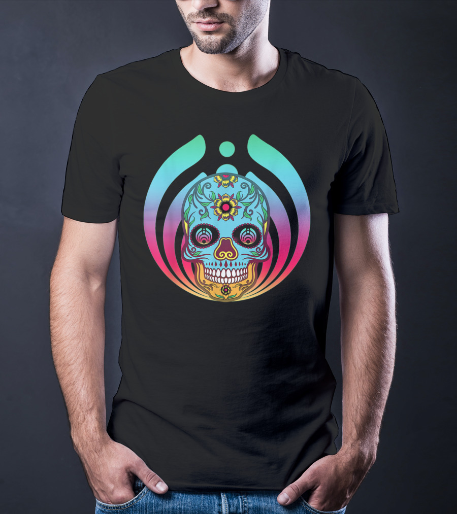 Bassnectar Edm Rave Clothes Bass Head Sugar Skull Bass Drop T-Shirt