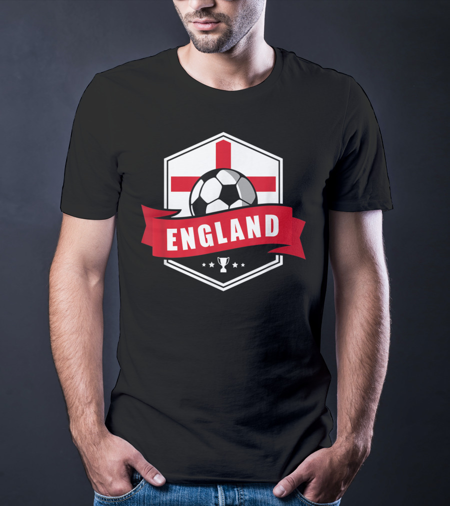 England Soccer Team Flag Ball Trophy Icon England T-Shirt