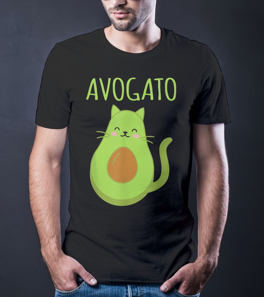 Avogato Funny Cat Avocado Kawaii T-Shirt