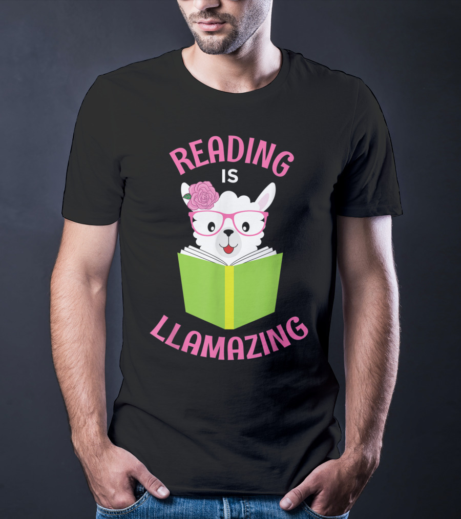 Reading Is Llamazing Funny Llama Librarian Read T-Shirt