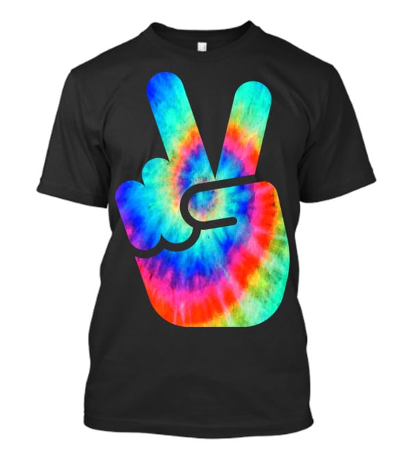 Cool Tie Dye Peace Hand T-Shirt