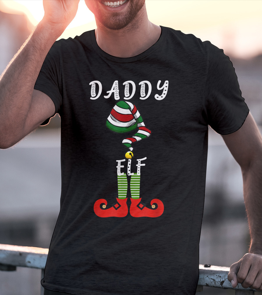Daddy Elf Festive Family Christmas Holiday Group T-Shirt