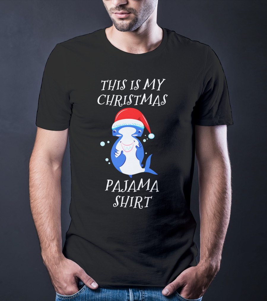 This Is My Christmas Pajama Shirt Hammerhead Shark T-Shirt