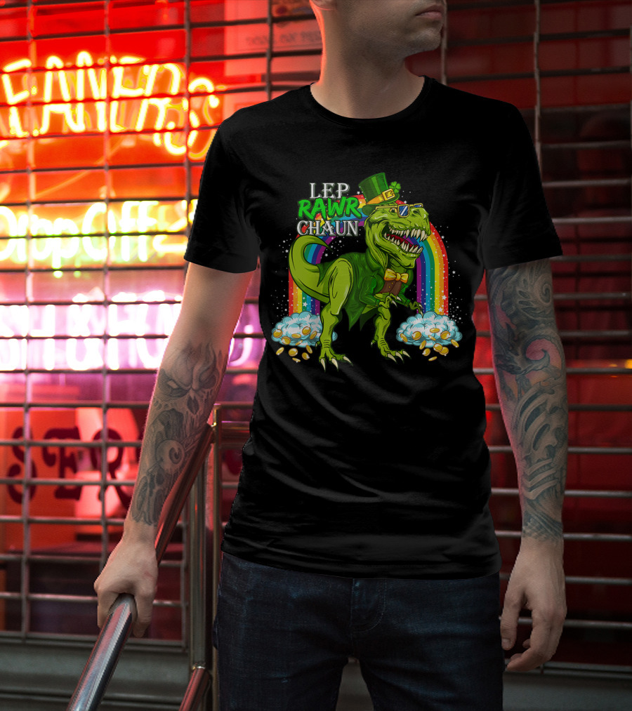 LEP RAWR CHAUN T-Rex Rainbow Coins T-Shirt