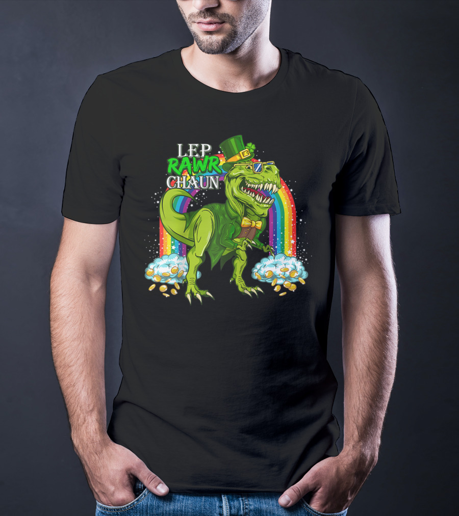 LEP RAWR CHAUN T-Rex Rainbow Coins T-Shirt