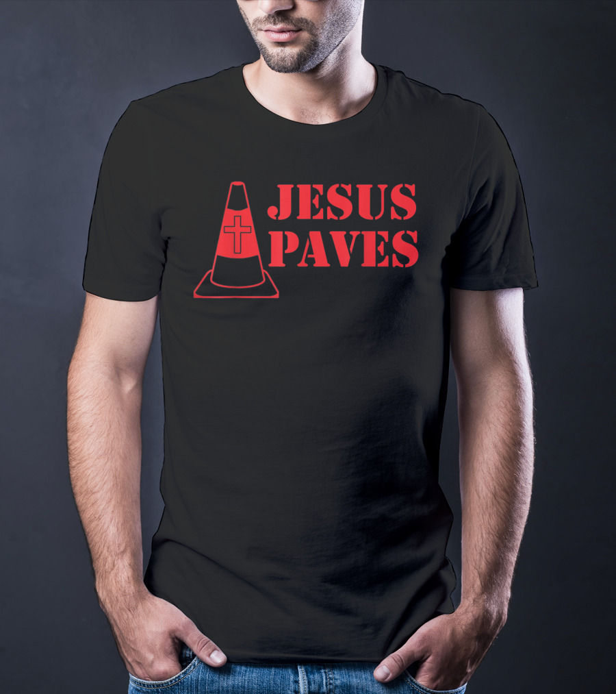 Jesus Paves Cross Traffic Cone Design For Holy Days T-Shirt