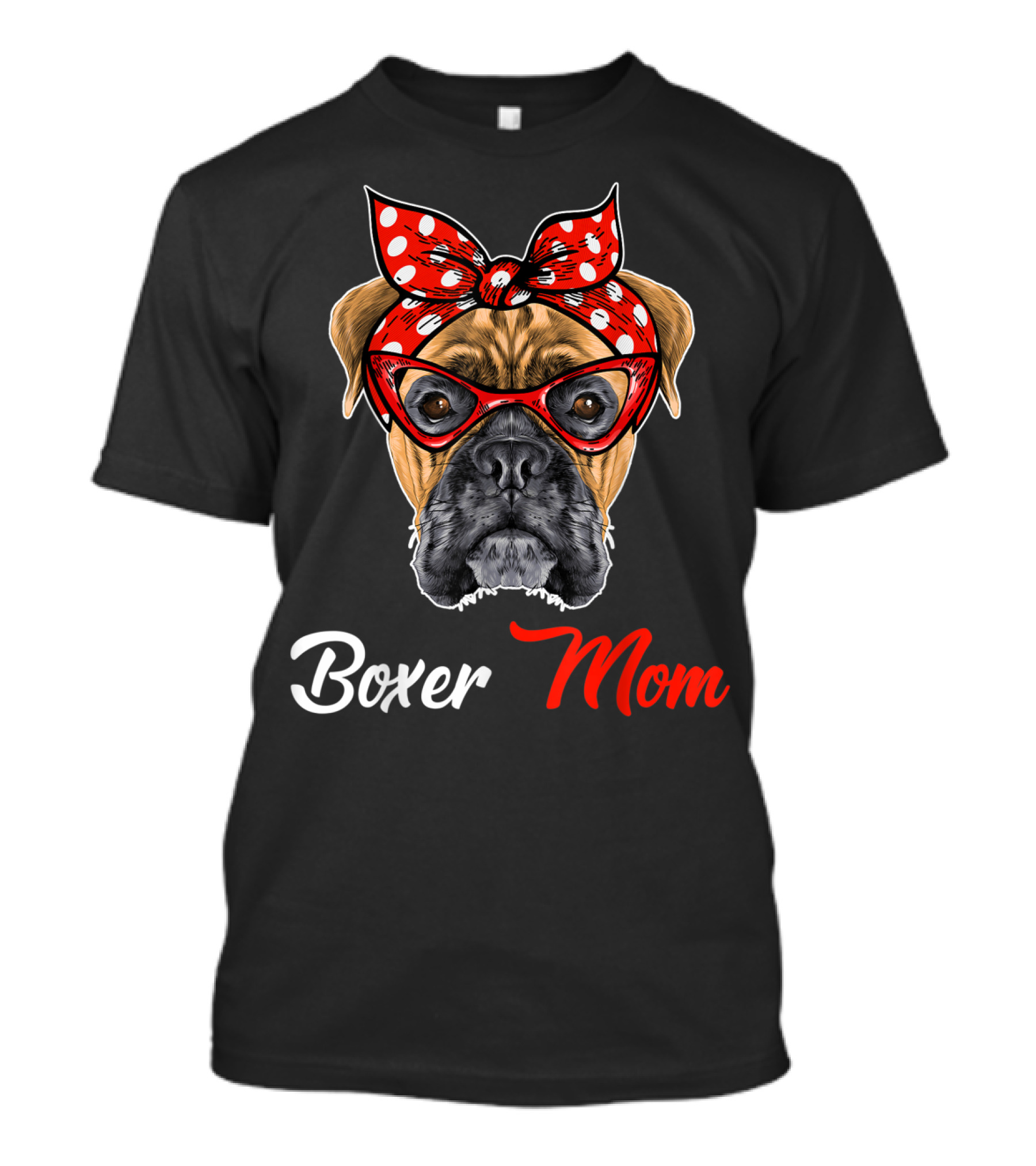 Boxer Mom Bandana Glasses T-Shirt