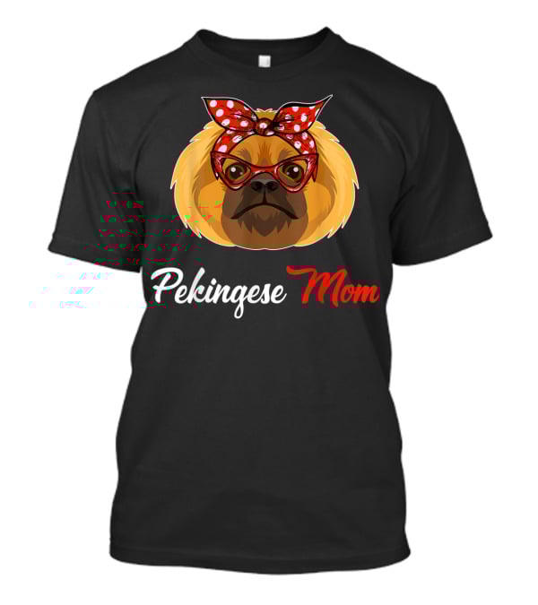 Pekingese Mom With Bandana And Glasses T-Shirt