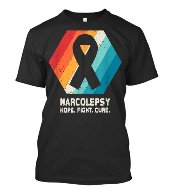Narcolepsy Hope Fight Cure Ribbon Retro Awareness T-Shirt