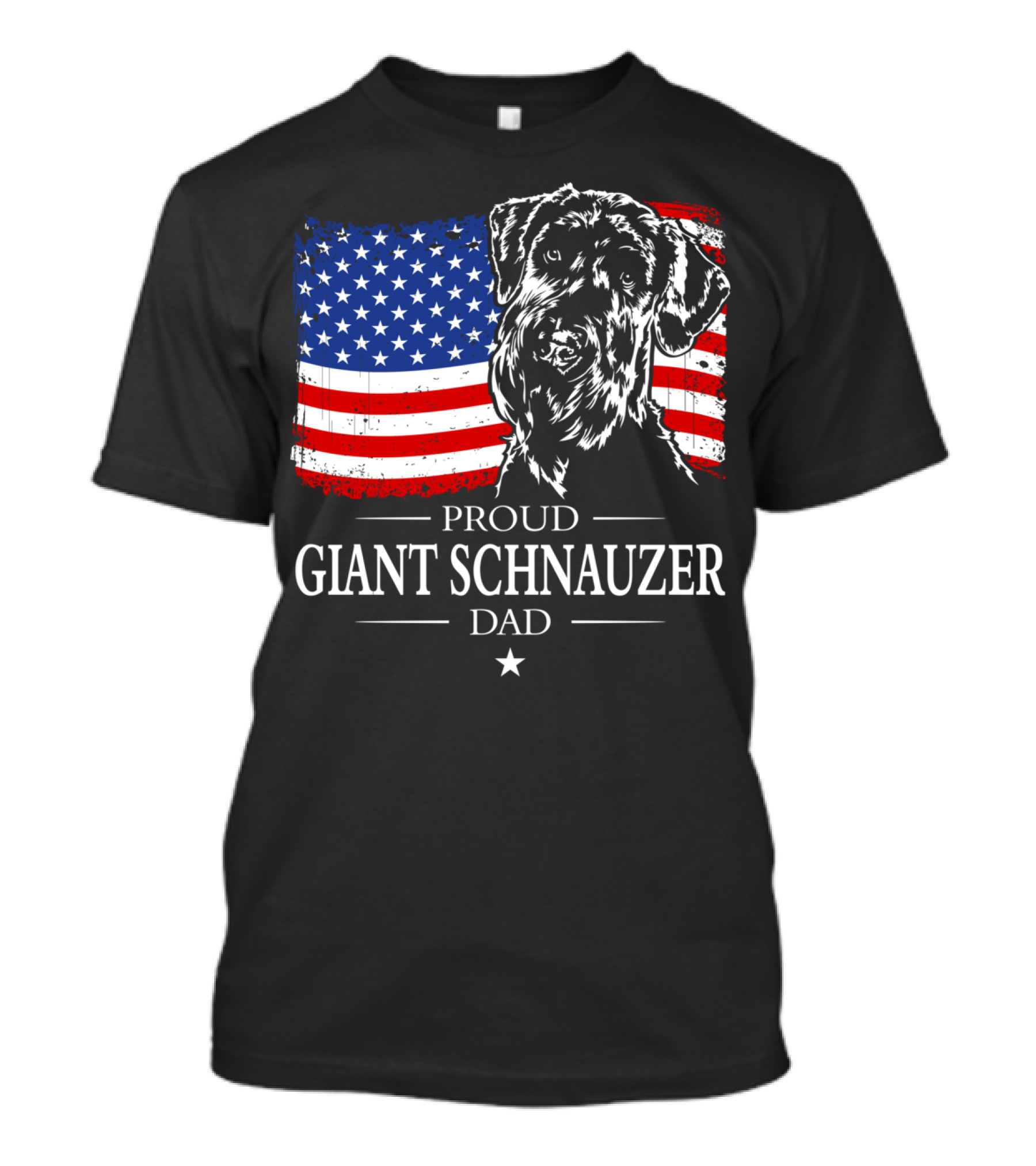 Proud Giant Schnauzer Dad American Flag T-Shirt