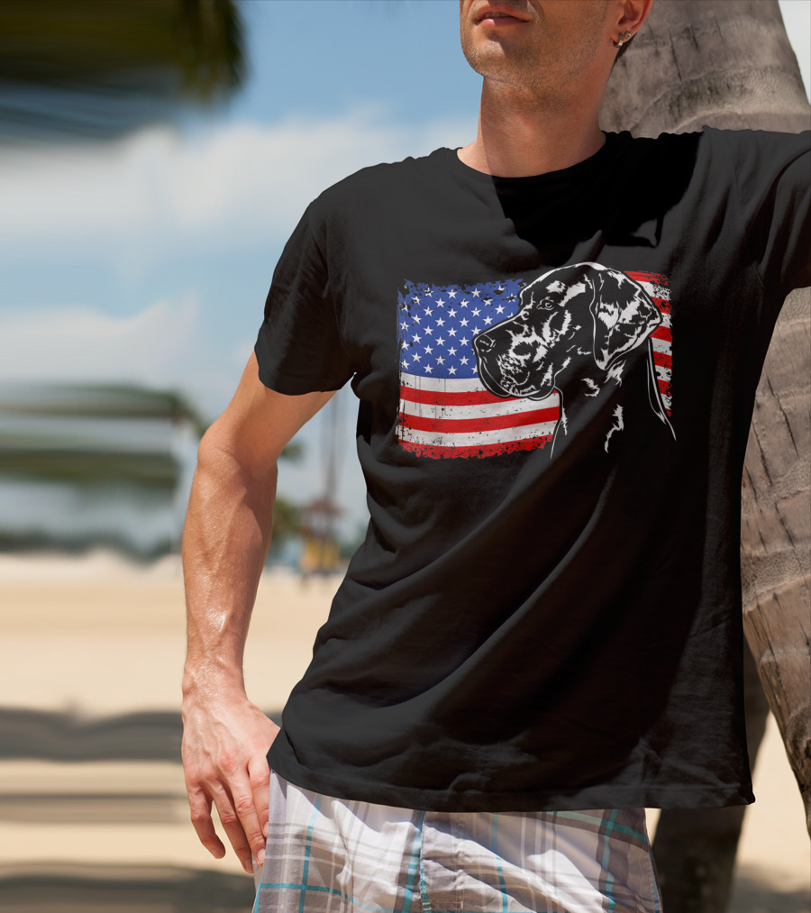 Great Dane American Flag Patriotic Pride T-Shirt