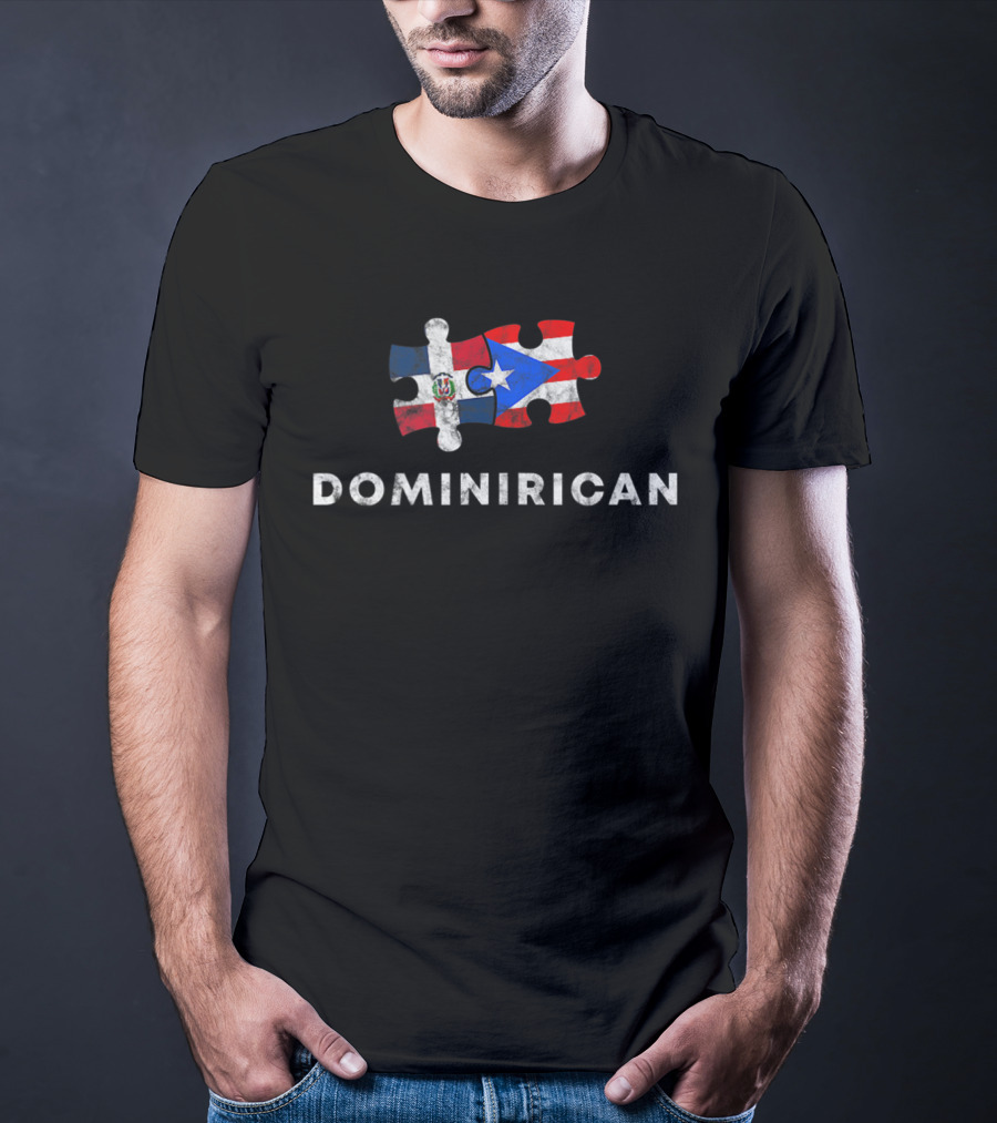 Puerto Rican Dominican Puzzle Flag Dominirican Pride T-Shirt