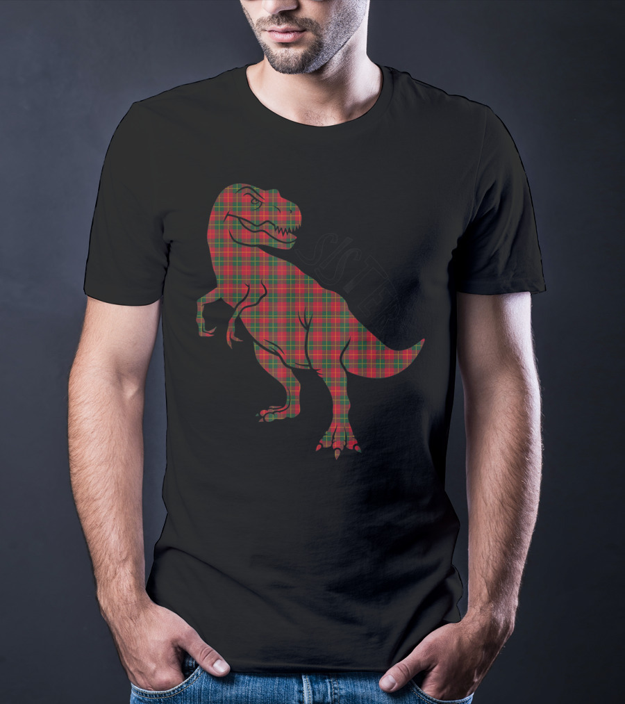 Sister Red Plaid Dinosaur T-Shirt