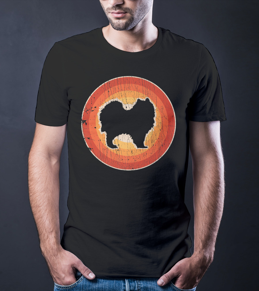 Samoyed Vintage Style 60s 70s Retro Circle T-Shirt