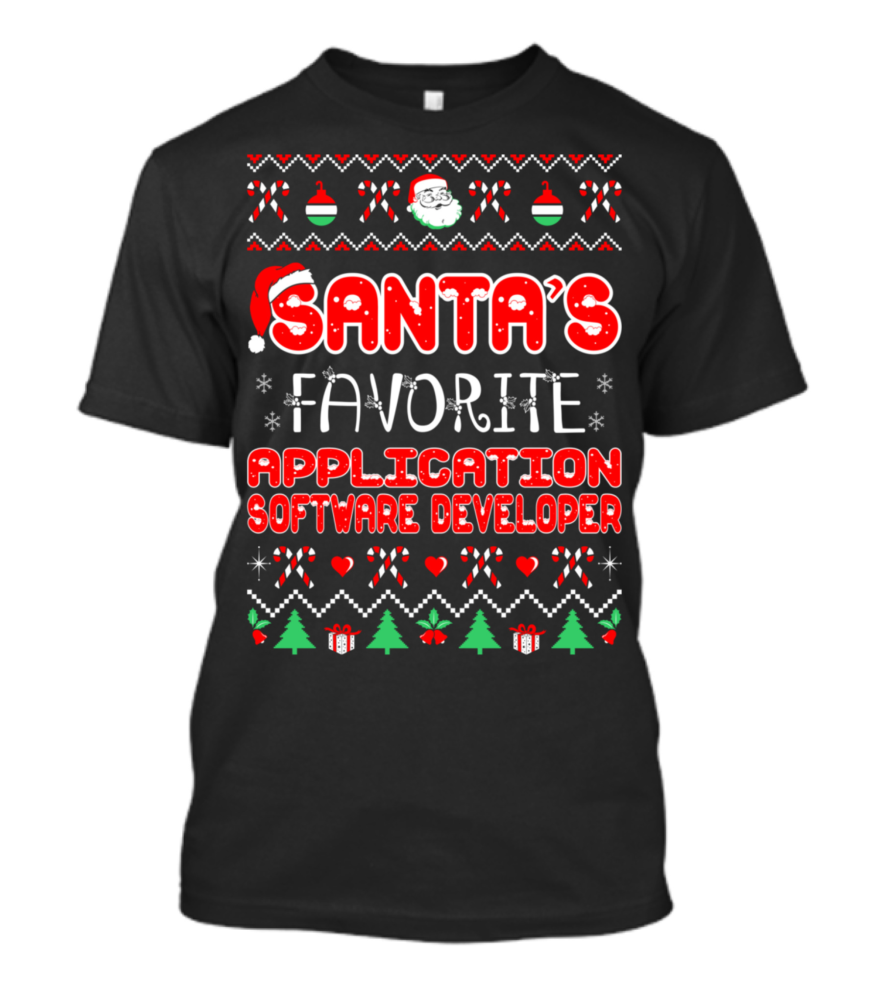 Santa's Favorite Application Software Developer Christmas Festive T-Shirt