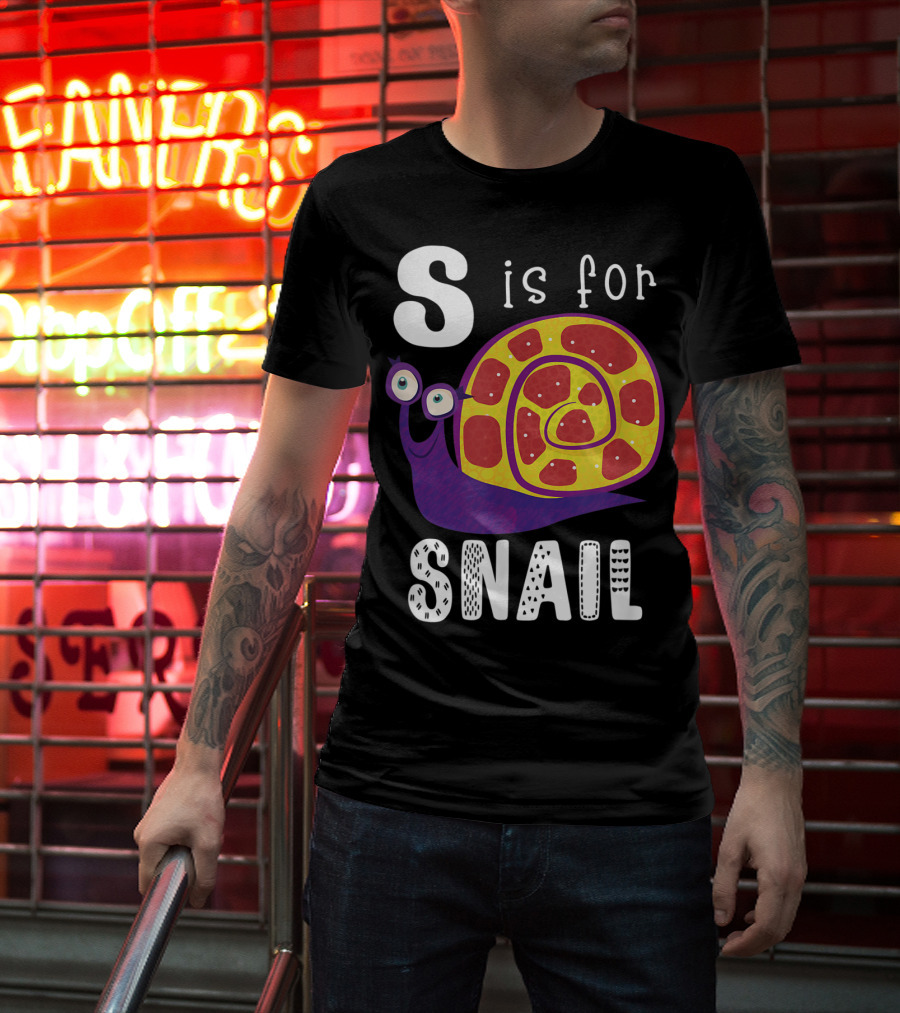 S Is For Snail Alphabet Letter Insect T-Shirt