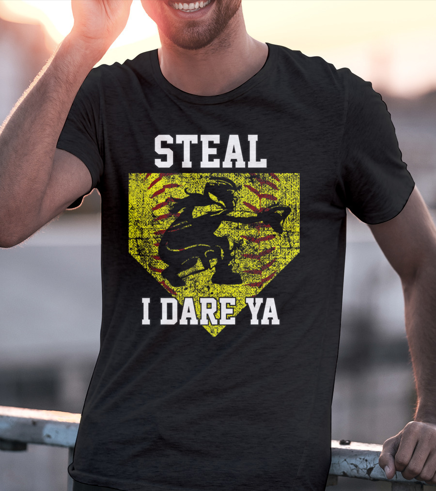 Steal I Dare Ya Softball Catcher Player T-Shirt