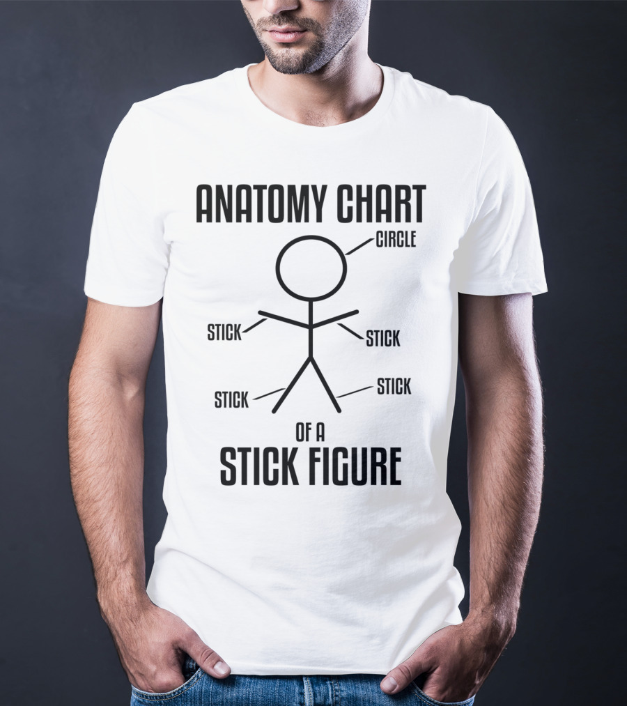 ANATOMY CHART OF A STICK FIGURE CIRCLE STICK T-Shirt