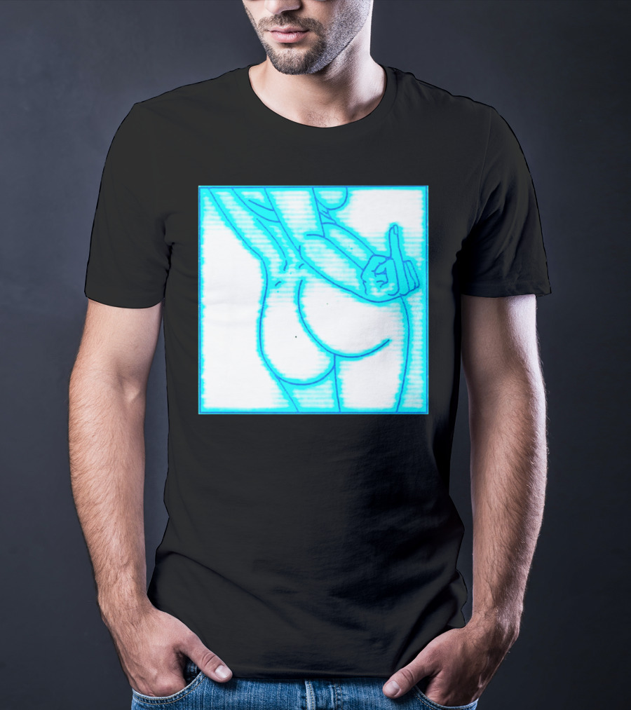 The Finger Middle Gesture Neon Outline T-Shirt