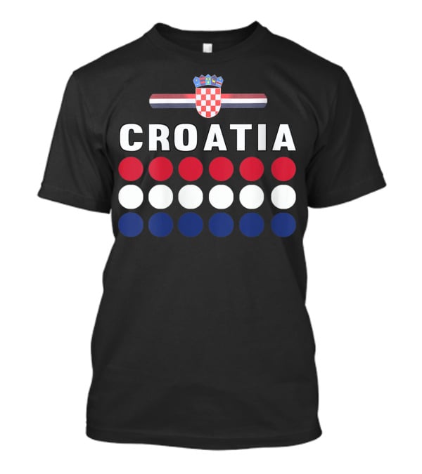 Croatia National Pride Croatian Flag Colors Checkerboard Crest T-Shirt
